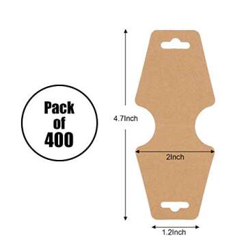 LISHINE 400 Pcs Necklace Cards with Adhesive, Keychain Display Cards for Packaging, Bracelet Display...