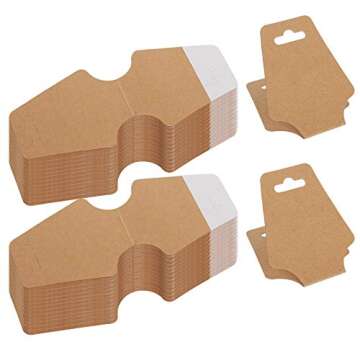 LISHINE 400 Pcs Necklace Cards with Adhesive, Keychain Display Cards for Packaging, Bracelet Display Card for Selling, Tags, Jewelry Display Cards for Selling Bracelets, Small Business Supplies