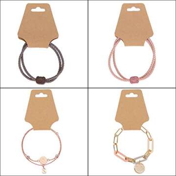 LISHINE 400 Pcs Necklace Cards with Adhesive, Keychain Display Cards for Packaging, Bracelet Display Card for Selling, Tags, Jewelry Display Cards for Selling Bracelets, Small Business Supplies