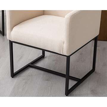 Stylish VESCASA Linen Dining Chairs Set of 4 with Arms