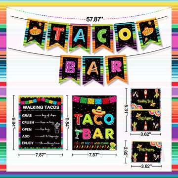 Taco Bar Decoration Kit for Fiesta & Taco Parties