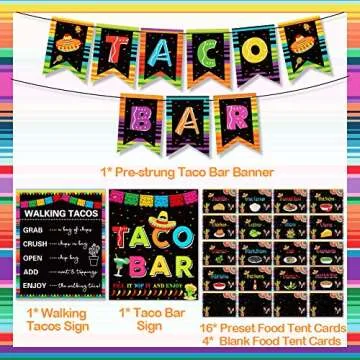 Taco Bar Decoration Kit for Fiesta & Taco Parties