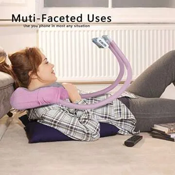 AIMI Neck Pillow Phone Holder, Cell Phone Holder, Suitable for Home,Travel, Outdoor,Comfort, Stability, Durability, Support Phone and pad (Pink)