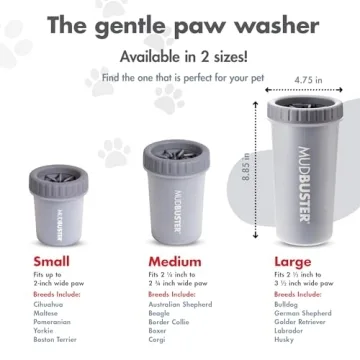 Dexas MudBuster Portable Dog Paw Cleaner for Large Dogs
