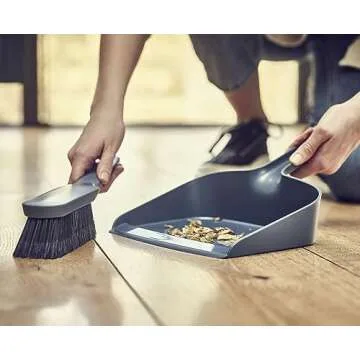 Joseph Joseph Wall-Mounted Dustpan & Brush Set - Compact Storage