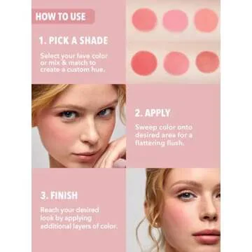 SHEGLAM Floral Flush 6-Color Blush Palette Long Lasting High Pigment Matte Pressed Powder Blush for Cheeks