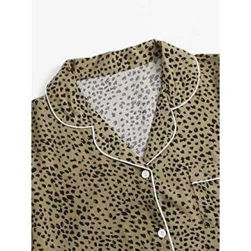 Satin Women's Short Sleeve Pajama Set Mocha Brown Large