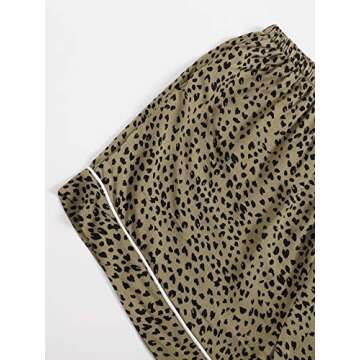 Satin Women's Short Sleeve Pajama Set Mocha Brown Large