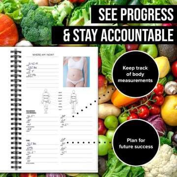 NewMe Fitness Journal for Women & Men, Nutrition Planner and Food Journal to Track Weight Loss, Muscle Gain, Gym, Bodybuilding Progress, Daily Personal Health Tracker - 1 Pack (Nutrition)