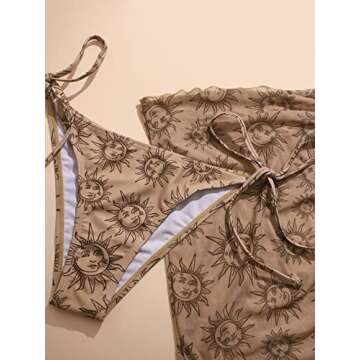 Stylish 3 Piece Swimsuit with Cover Up by SOLY HUX