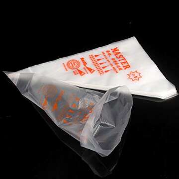 LANGFON Large Thickened 100Pcs Disposable Tipless Piping Bags and Bag Royal Icing Pastry Bags for Cookies Decorating Cupcake