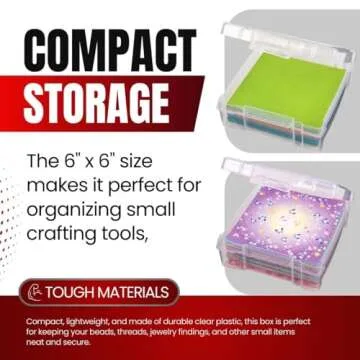 ArtBin 6953AB ClearView 6" x 6" Box Art & Craft Organizer, [1] Plastic Storage Case, Clear