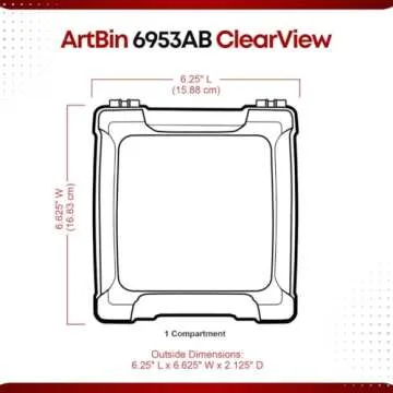 ArtBin 6953AB ClearView 6" x 6" Box Art & Craft Organizer, [1] Plastic Storage Case, Clear