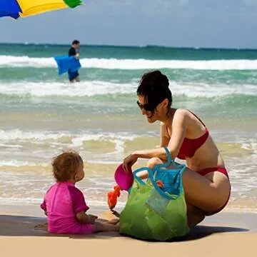 AnHuaBeach Tote Bag Sand Away Kids Toddler Toys Bags, Beach Towel, Clothes,All Mesh Swimming Clothes...