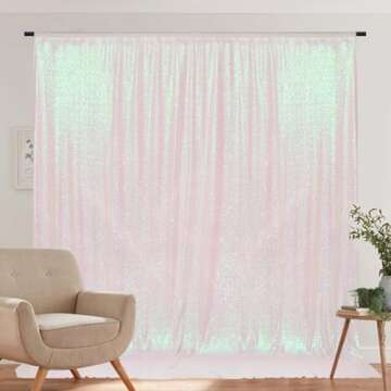 PartyDelight Iridescent 8FTx8FT Sequin Backdrop Photography Curtain Special Events Party