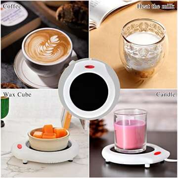 ASAWASA Coffee Mug Warmer for Warm Drinks and Scents