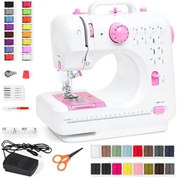 Best Choice Products Compact Sewing Machine, 42-Piece Beginners Kit, Multifunctional Portable 6V Beg...