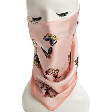 Luxurious 27 Inch Butterfly Print Scarf for Women