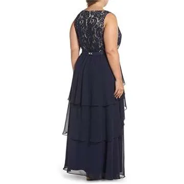 Eliza J Women's Size V-Neck Sleeveless Gown, Navy, 22 Plus