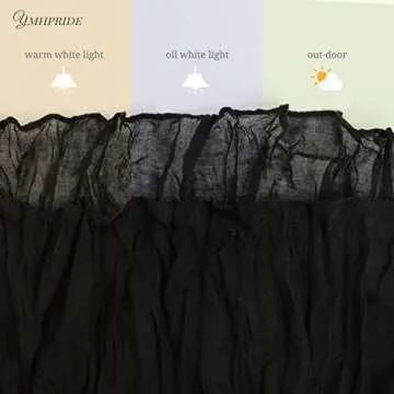 12 Pack Cheesecloth Table Runner 10FT, Boho Gauze Table Runner, Semi-Sheer Table Runners Rustic Wedding Table Decor, Bridal Shower, Birthday Party, Romantic Wedding Runner (Black)