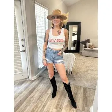 Trendy Women Cowboy Crop Tank for Country Concerts