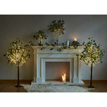 Hairui 4FT Lighted Eucalyptus Tree for Home Decor