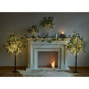Hairui 4FT Lighted Eucalyptus Tree for Home Decor