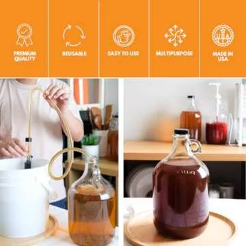 FastRack 128oz Jug, 1 Gallon Glass Beer Jug, 4 Pack with Polyseal Caps, Clear Jugs for Beer