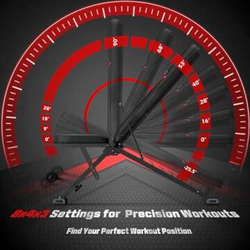 FLYBIRD Adjustable Bench,Utility Weight Bench for Full Body Workout- Multi-Purpose Foldable Incline Bench (Black)