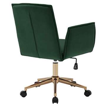 DUHOME Home Office Desk Chairs Velvet Home Office Chair Computer Desk Chair Task Chair Dark Green