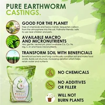 VermisTerra Earthworm Castings - 100% Organic Soil Enhancer for Healthy Plants