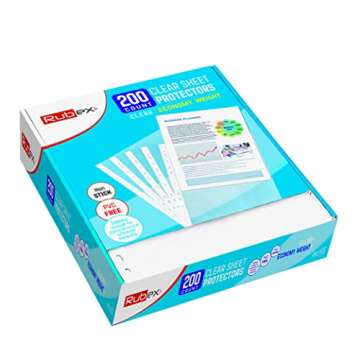 Rubex Sheet Protectors - 200 Clear Page Protectors for Binders
