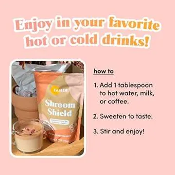 GOLDE - Shroom Shield - Superfood w/Turkey Tail & Reishi Mushroom Extract - Great for Immunity & Stress Defense - Antioxidants & Prebiotics for Gut Health - 30 Servings