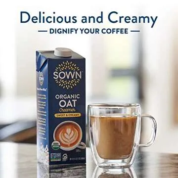 SOWN Organic Oat Creamer Sweet & Creamy - Barista Oat Milk Non Dairy Coffee Creamer - Plant Based, Dairy-Free, Vegan, Gluten-Free, Non-GMO, Shelf Stable - 32oz (Pack of 3)