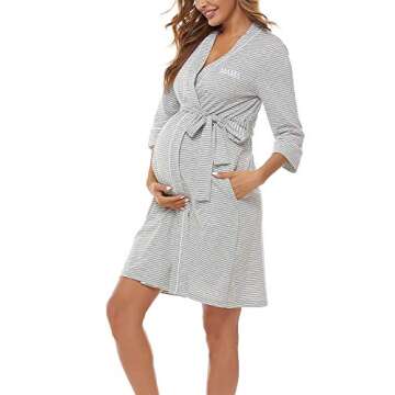 Stylish Molliya Maternity Nursing Robe for New Moms