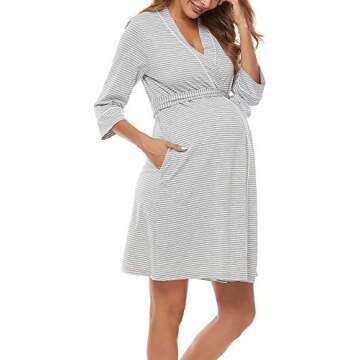 Stylish Molliya Maternity Nursing Robe for New Moms