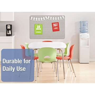 Quartet Bulletin Board, Fabric, 4' x 3', Frameless, High-Density Fiberboard, Oval Office, Gray (7684G)