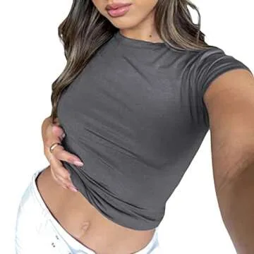 Stylish Women’s Slim Fit Crop Top in Gray - Shop Now!