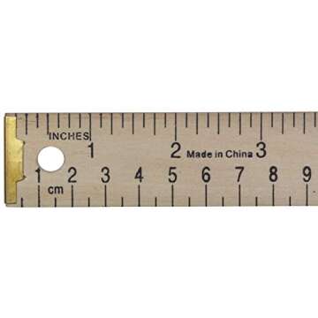 Dritz Wood Metal Tips Yardstick Ruler, 1/4 x 36-Inch, Natural
