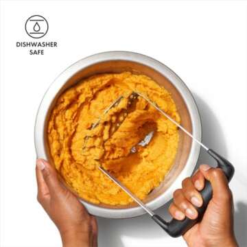 OXO Good Grips Stainless Steel Smooth Potato Masher, Black/Silver