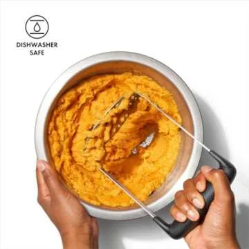 OXO Good Grips Stainless Steel Smooth Potato Masher, Black/Silver