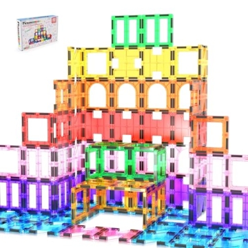 PicassoTiles Magnetic Blocks See-Through Shape STEM Toys for Boys and Girls Toddlers Ages 3+
