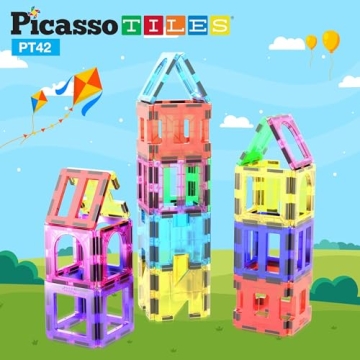 PicassoTiles Magnetic Blocks Educational Playset for Kids