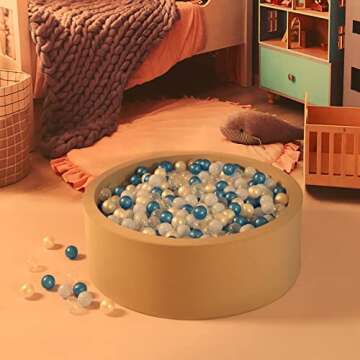 GOGOSO Ball Pit Balls - Phthalate BPA Free Non-Toxic Plastic Balls,Blue White Clear 100pcs 2.15inch Gift for Baby Shower, Birthday, DIY and Toddlers Play Party Decoration