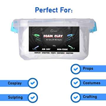 1.1lb High Density Moldable Cosplay Foam Clay – Perfect for Intricate Designs and Air Drying