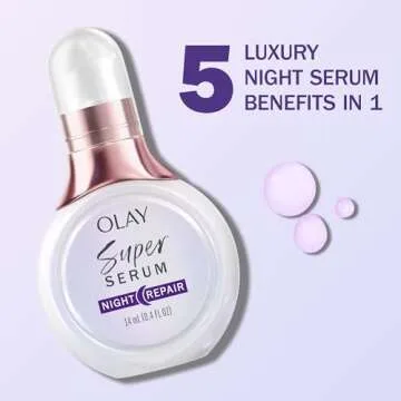 Olay Super Serum Night Repair for Face, Trial Size - Niacinamide, Peptide, Salicylic & Lactic Acid, ...