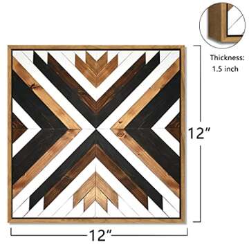 Loomarte Southwestern Aztec Wall Art Vintage Tribal Wall Decor Rustic Black White and Brown Canvas P...