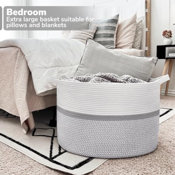 CHICVITA XXL Cotton Rope Woven Storage Basket