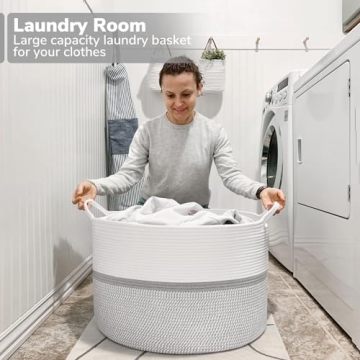 CHICVITA XXL Cotton Rope Woven Storage Basket