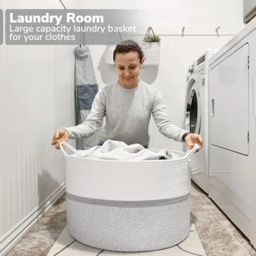 CHICVITA XXL Cotton Rope Woven Storage Basket